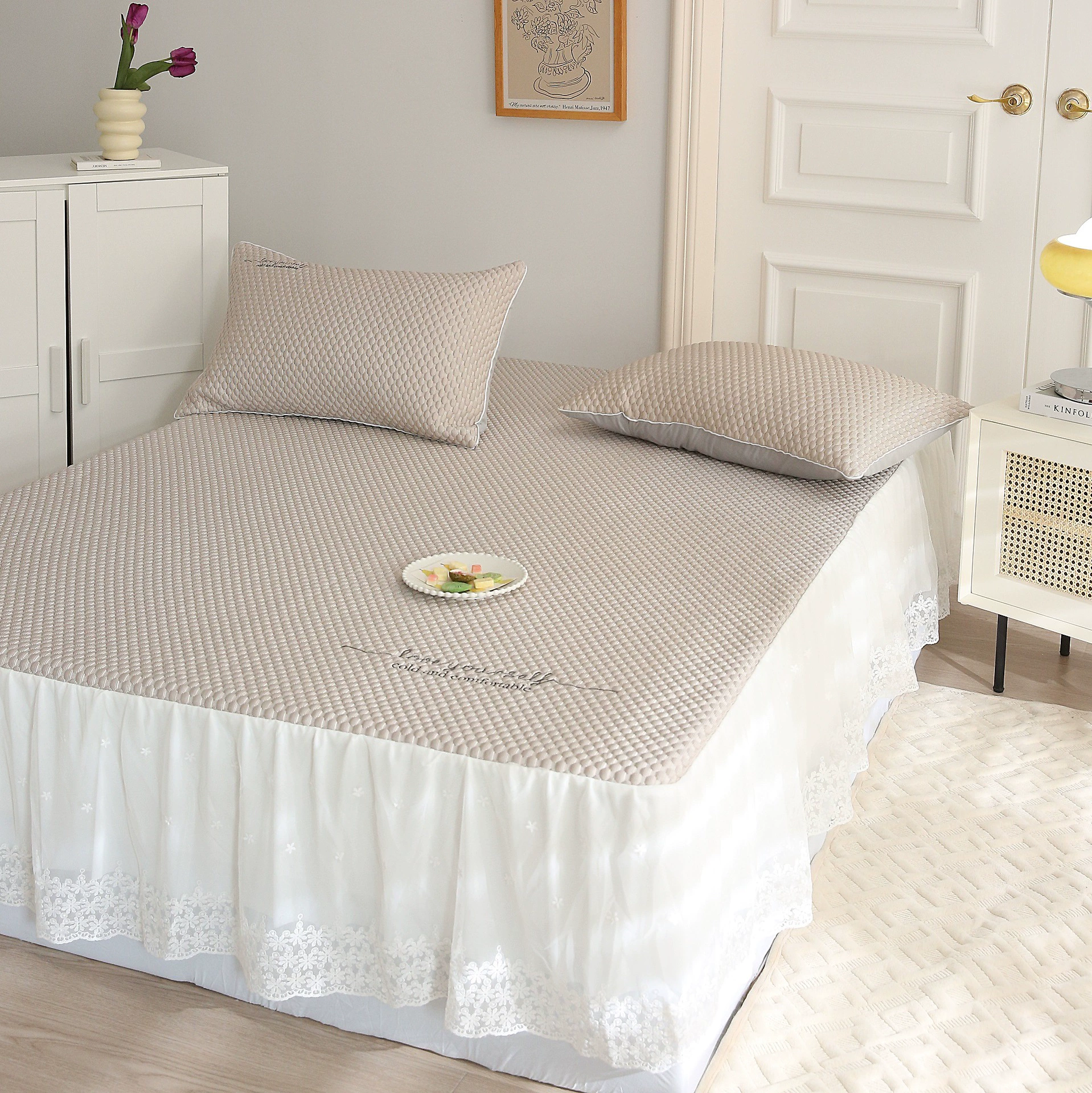 High-end silk set, summer mat, 3 piece set, washable, 1meter