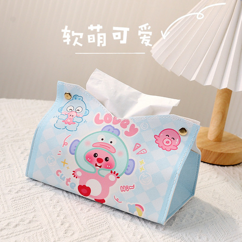 Ins style cartoon animation pattern cute creative tissue bag dining table office living room home car paper box