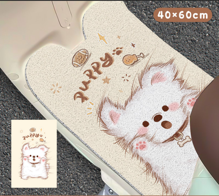 Cute cartoon silk loop electric vehicle floor mat, wear-resistant, protects from mud and sand, easy to clean, direct factory sales and delivery