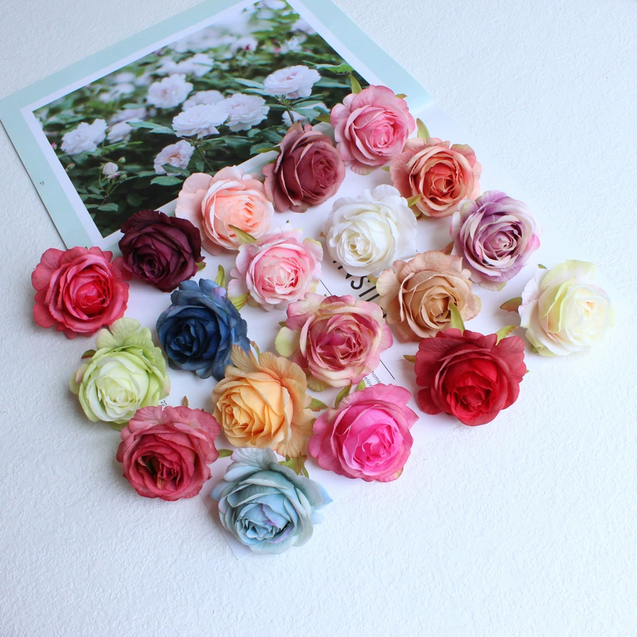 Моделирование высококачественной розы голова корсаж цветок голова свадебное украшение цветок DIY материал ручной работы Цветочная одежда соответствующий цветок