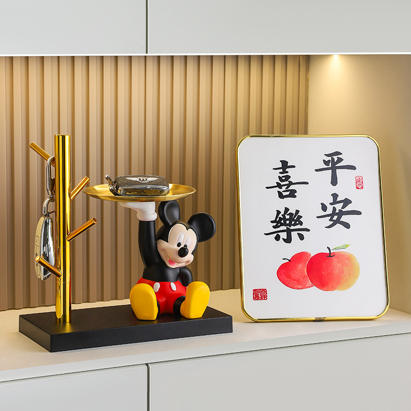 Dibujos animados lindo Mickey en el hogar, marco para llaves, decoración, bandeja de almacenamiento, sala de estar, armario de porche, armario de zapatos, decoración de Mickey Mouse