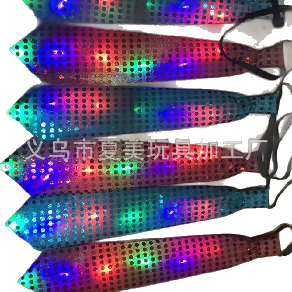 Corbata luminosa creativa, corbata que se ilumina de colores, juguete, accesorio de decoración para fiestas navideñas