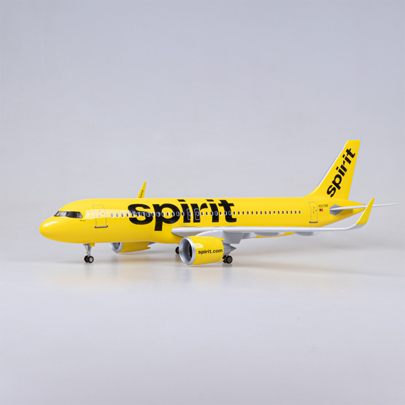 Spirit Airlines Model Airplane with Lights, Airbus A320 Decoration, Spirit Airlines