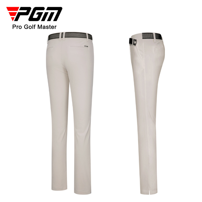 Quần golf nữ dài tôn dáng PGM co giãn cao thắt lưng lưới — KUZ145-màu trắng, KUZ145-Kaki, KUZ145-Màu đen