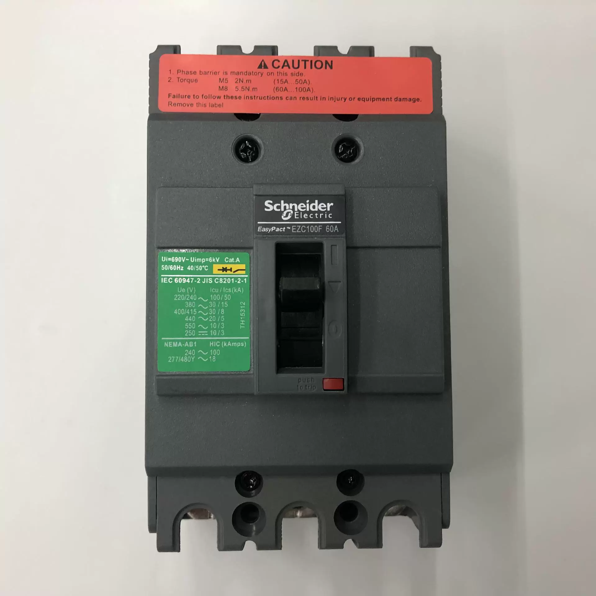 Оригинальный подлинный EZC100F3060 3P 60A воздушный выключатель Schneider с пластиковым корпусом