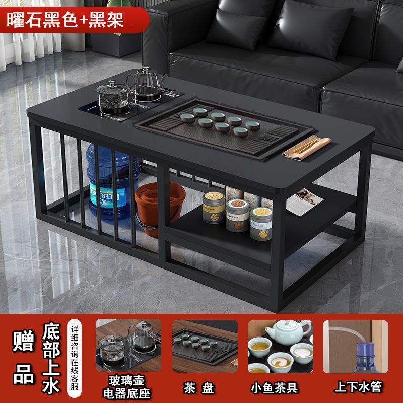 Mesa de centro de kung fu simple, mesa de té china para oficina, mesa de té para apartamentos pequeños, sala de estar, fábrica de mesas integradas de té automático para el hogar
