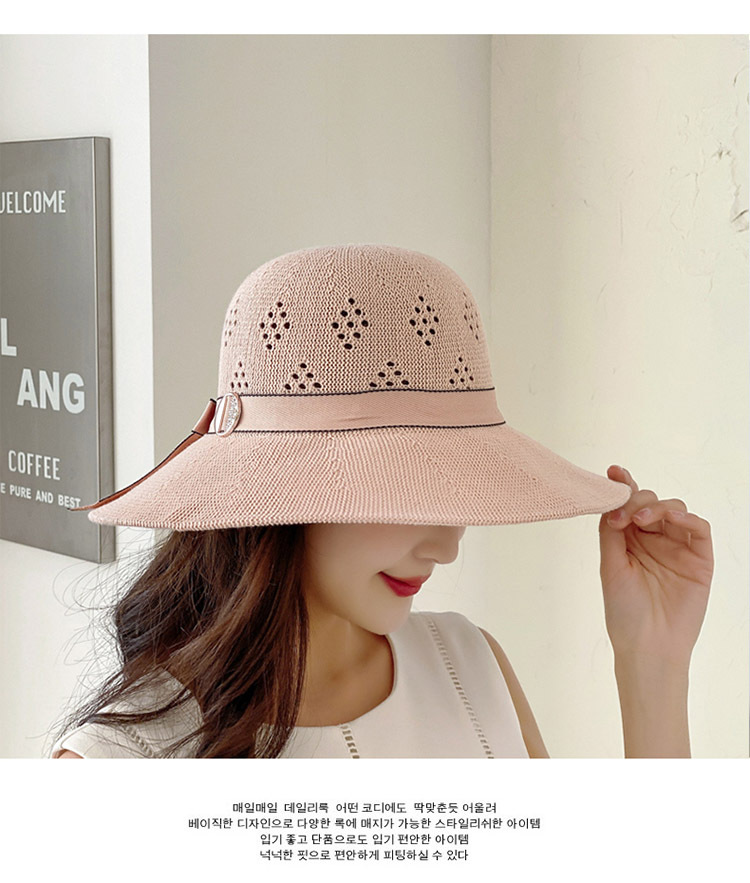Women's Simple Style Solid Color Wide Eaves Sun Hat display picture 8