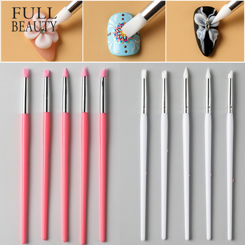 Cross-Border New Manicure Press Pen 5-Piece Set Silicone Press Pen Pink White Dot Pen Nail Tool Cross-Border New Manicure Press Pen 5-Piece Set Silicone Press Pen Pink White Dot Pen Nail Tool