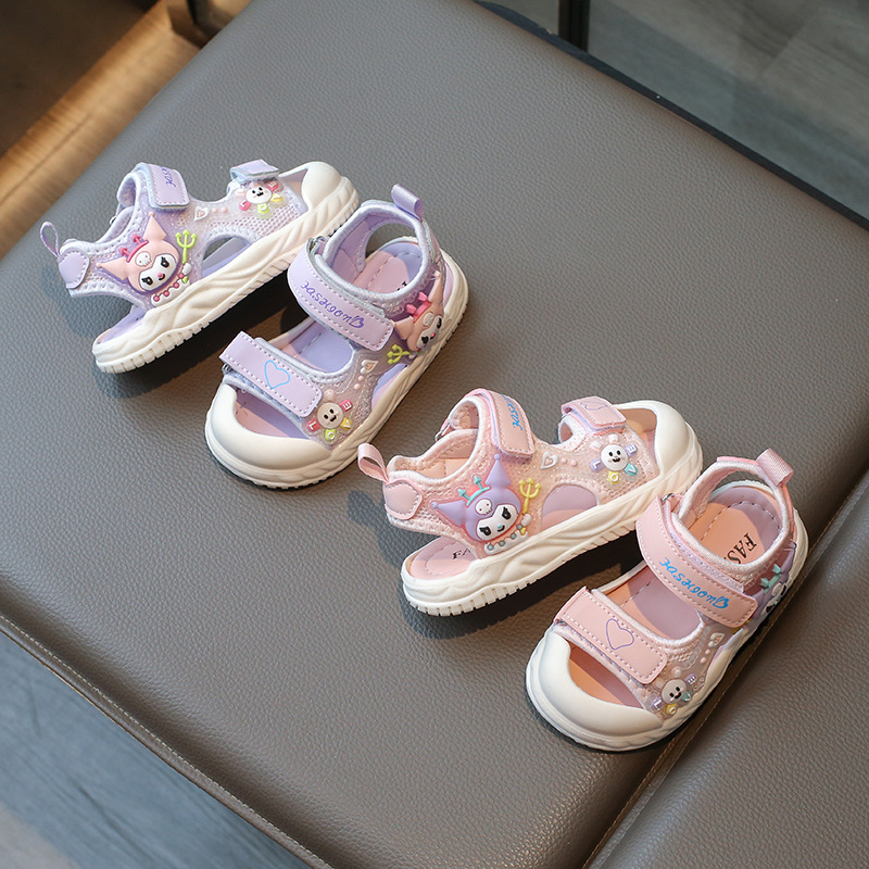 Nuevos zapatos para niños de verano antideslizantes suela suave zapatos para bebés de verano luces brillantes sandalias de princesa para niñas de dibujos animados lindos