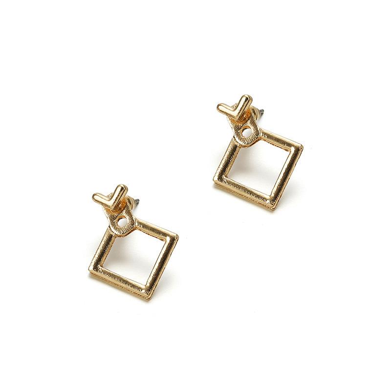 Simple Style Geometric Metal Plating Ear Studs 1 Pair