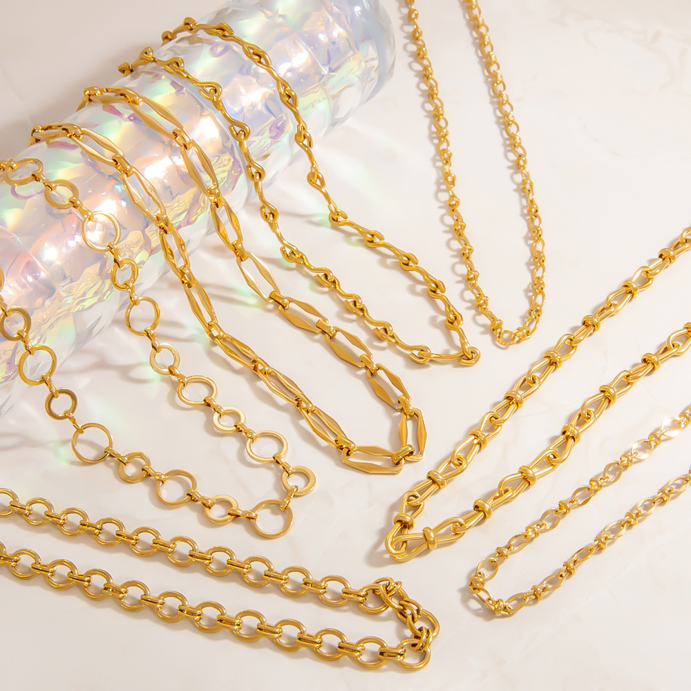 20g Weight PVD Coated Gold Plating Process Chain Jewelry Making Type 18K Real Gold Plated Plating Material cable chain Chain Type 1 Piece Quantity 304 Stainless Steel Material Geometric Pattern Simple Style Style Plating Craft 1 Piece 304 Stainless Steel Cable Chain Chain Necklace Chain 2