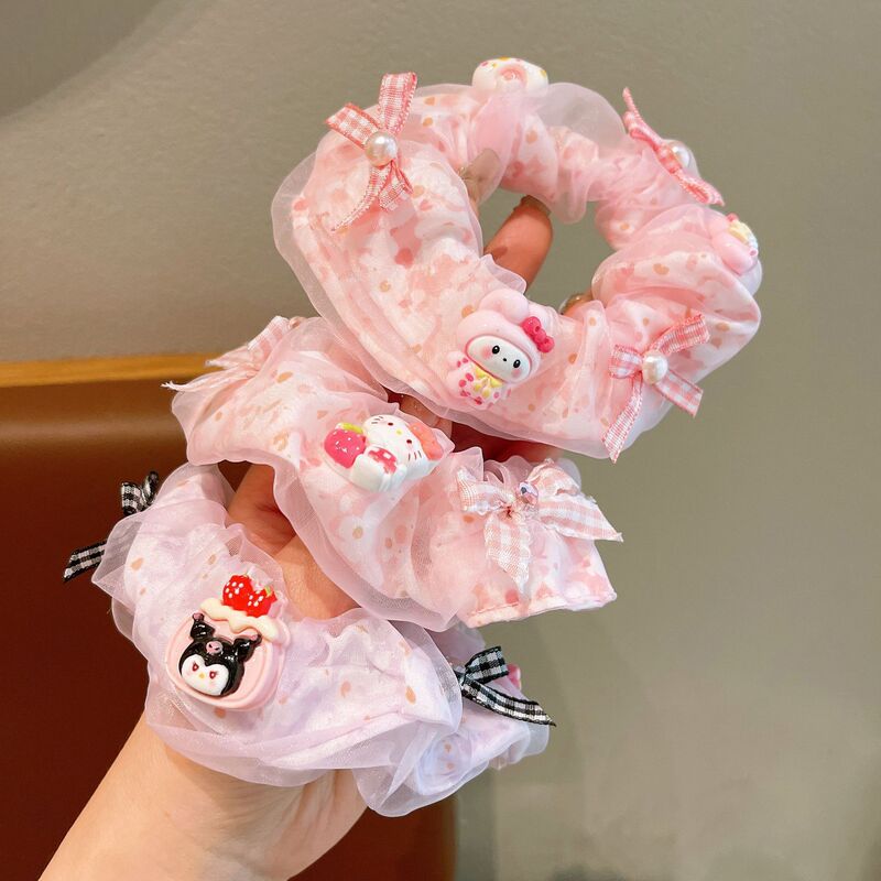 子供用サンリオインテースループキャンディカラーメロディークロミボールヘアリング女の子ポニーテールゴムバンドヘアアクセサリー|undefined