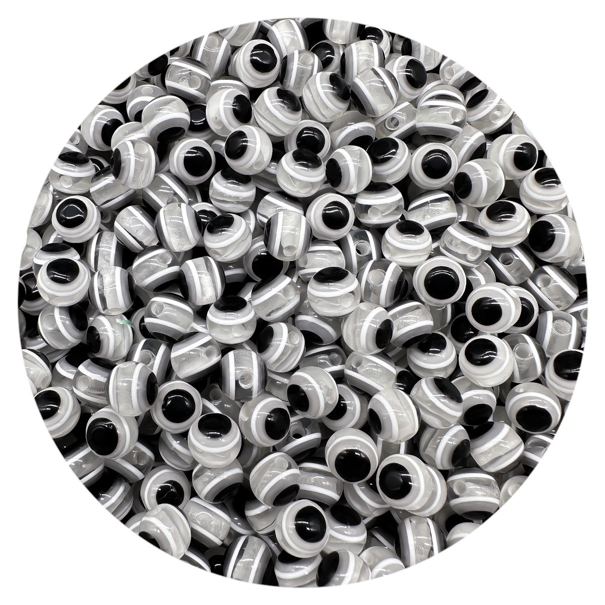 8mm / 10mm resina malvado ojo de pez fijación perlas diy joyería llavero accesorios de fabricación de cadenas de teléfonos móviles