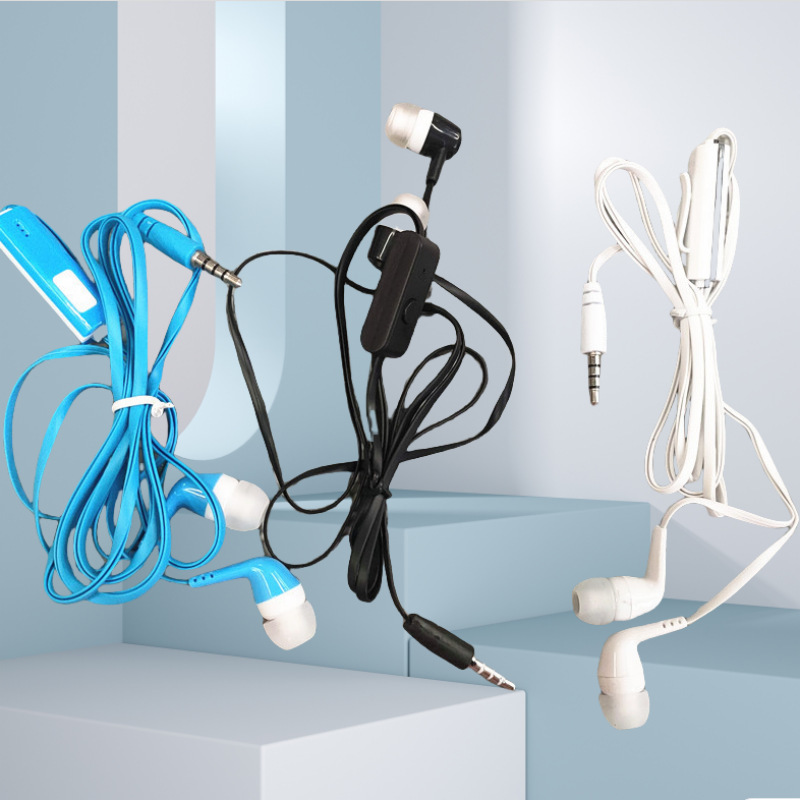 袋装韩版时尚糖果色MP3MP4一米三米圆线手机入耳式硅胶头语音耳机