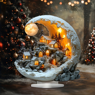 Cross-border 2D Religious Acrylic Crescent Mid-moon Cabin Acrylic Decorative Ornaments Living Room Bedroom Decorative Ornaments