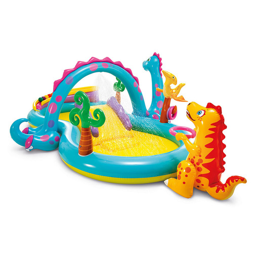 INTEX original 57135 dinosaur splayed park pool slide inflatable castle children's pool
