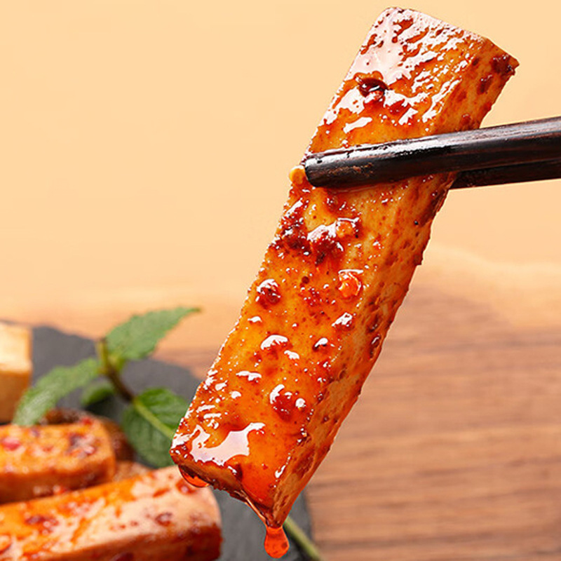 Bai Cao Wei One-Bean Dried Tofu (Spicy Flavor) 200g Box, 50-Pack, Hand-Torn Vegetarian Meat Snack