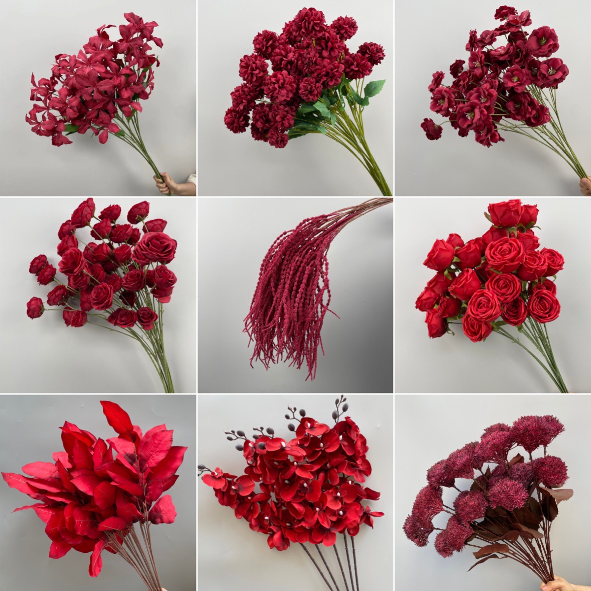 婚庆婚礼花艺红色花材背景装饰插花玫瑰尤加利花室内客厅摆设