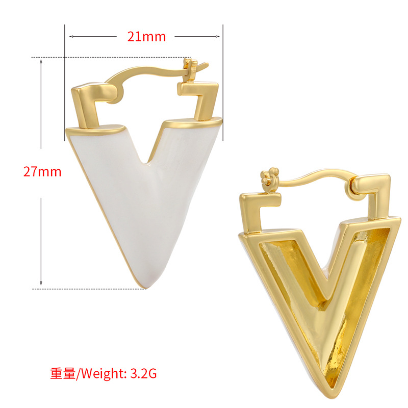 Retro V-shaped Copper Ear Buckle Wholesale Nihaojewelry display picture 2