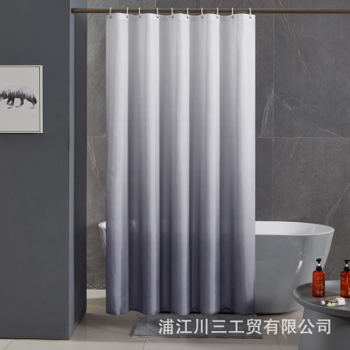 Gradient digital printing shower curtain, waterproof bathroom curtain, polyester thickened shower cover, bathroom curtain cross-border wholesale