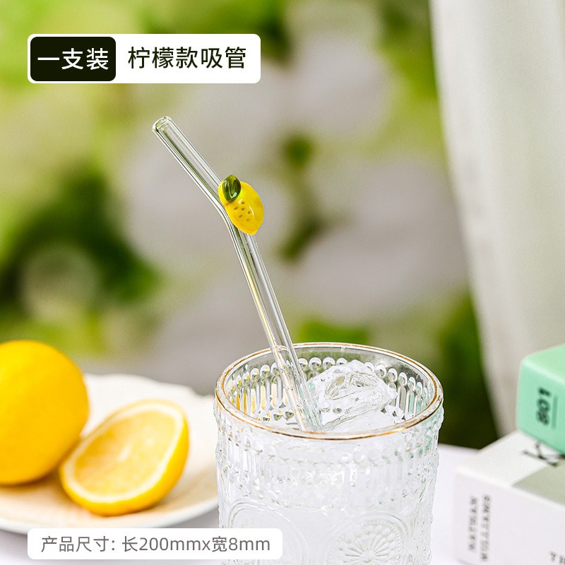 Pajita de vidrio con alto contenido de borosilicato, resistente al calor, reutilizable, juego de tubo de bebida de jugo de seguridad para mujeres embarazadas y niños con caja portátil