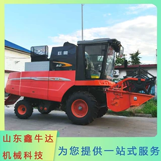 农用大型巨明9.0谷物联合收割机轮式自走式收割脱粒筛选一体机