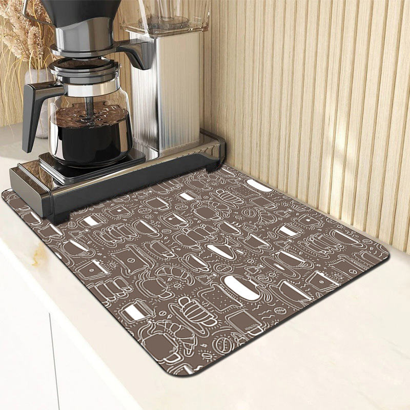 diatom mud coffee machine mat household kitchen countertop absorbent quick drying drain mat dining table bar mat_voghion.com