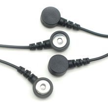 可定制90度侧弯 TYPE CM磁吸扣子理疗导联线 3.5MM磁吸母扣理疗线