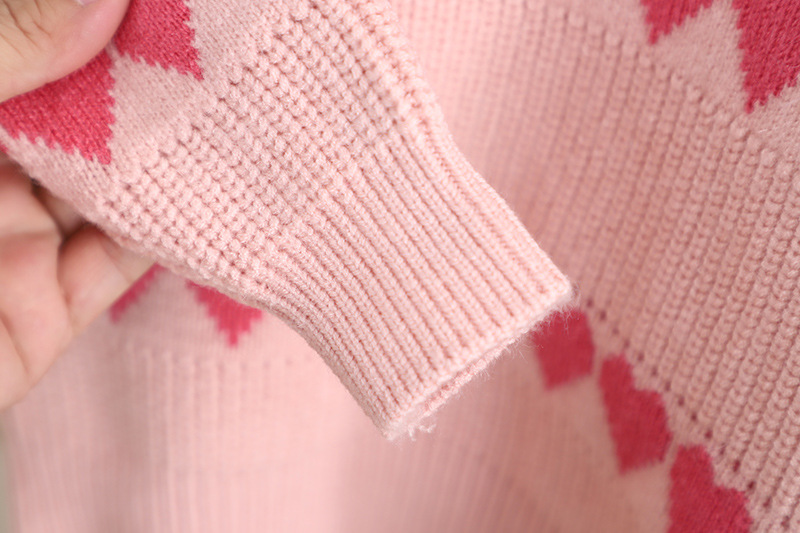 Girls' Sweater Western Love Jacquard Knitted Two Piece Set Autumn/Winter New Girl Korean Edition Pullover Skirt_voghion.com