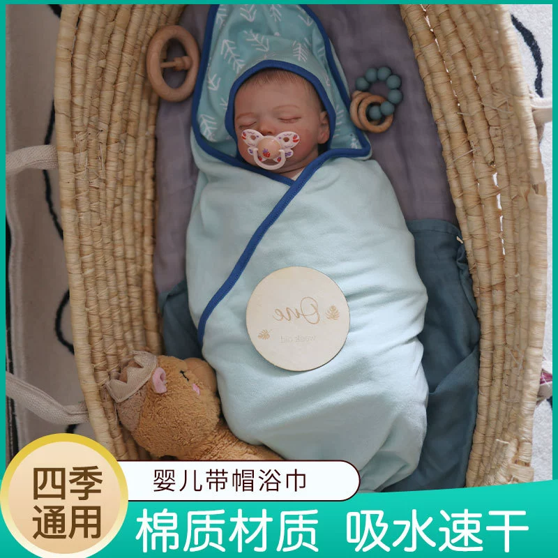 Новая детская шапка Банное полотенце Новорожденный хлопок Baby Shower Спальное одеяло Шляпа Плащ Носимый