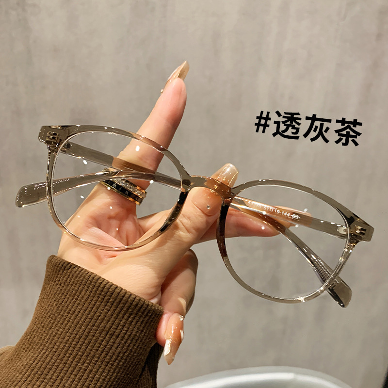 22370新型超軽量TR細辺楕円枠実体電気商近視眼鏡枠ネット赤平光鏡枠|undefined