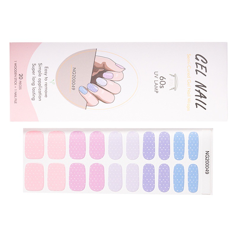 Flash cross-border gel nail stickers wholesale 20 finger phototherapy light nail glue nail stickers half baked nail stickers wholesale