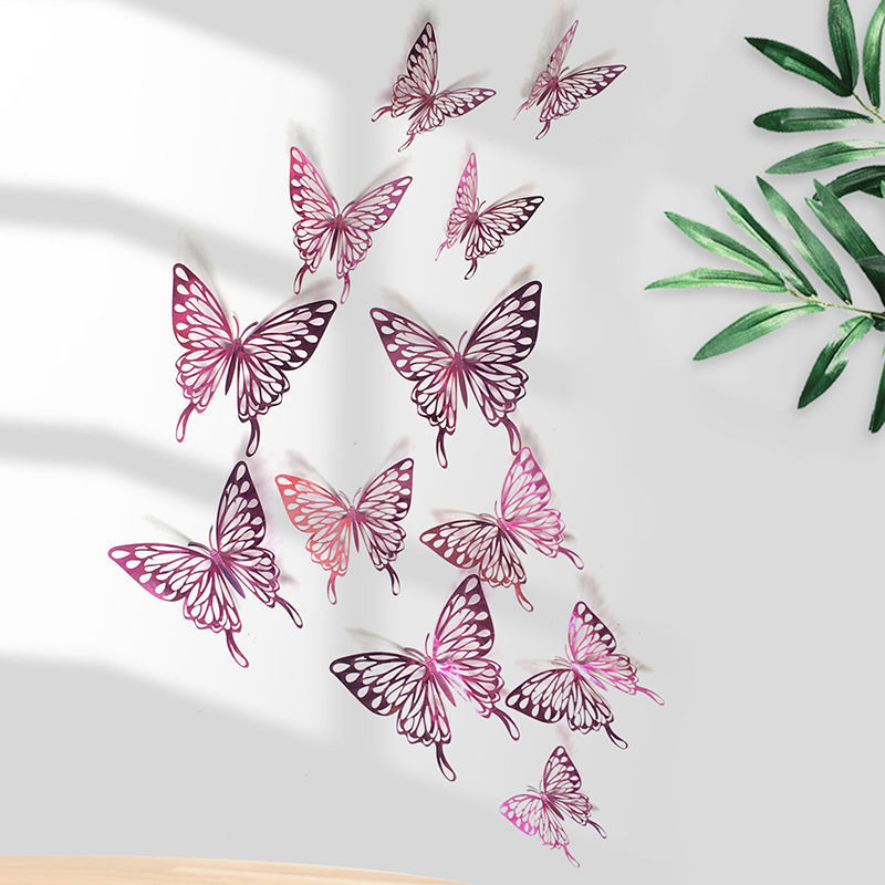 Décoration murale papillon 3D en papier creux, simulation tridimensionnelle, salon, bureau, maison, fenêtre autocollante_voghion.com