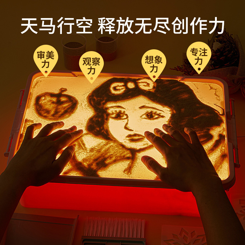 起爆児童diy沙画台創意落書き画板セット益智手作り沙画男少女解凍玩具|undefined