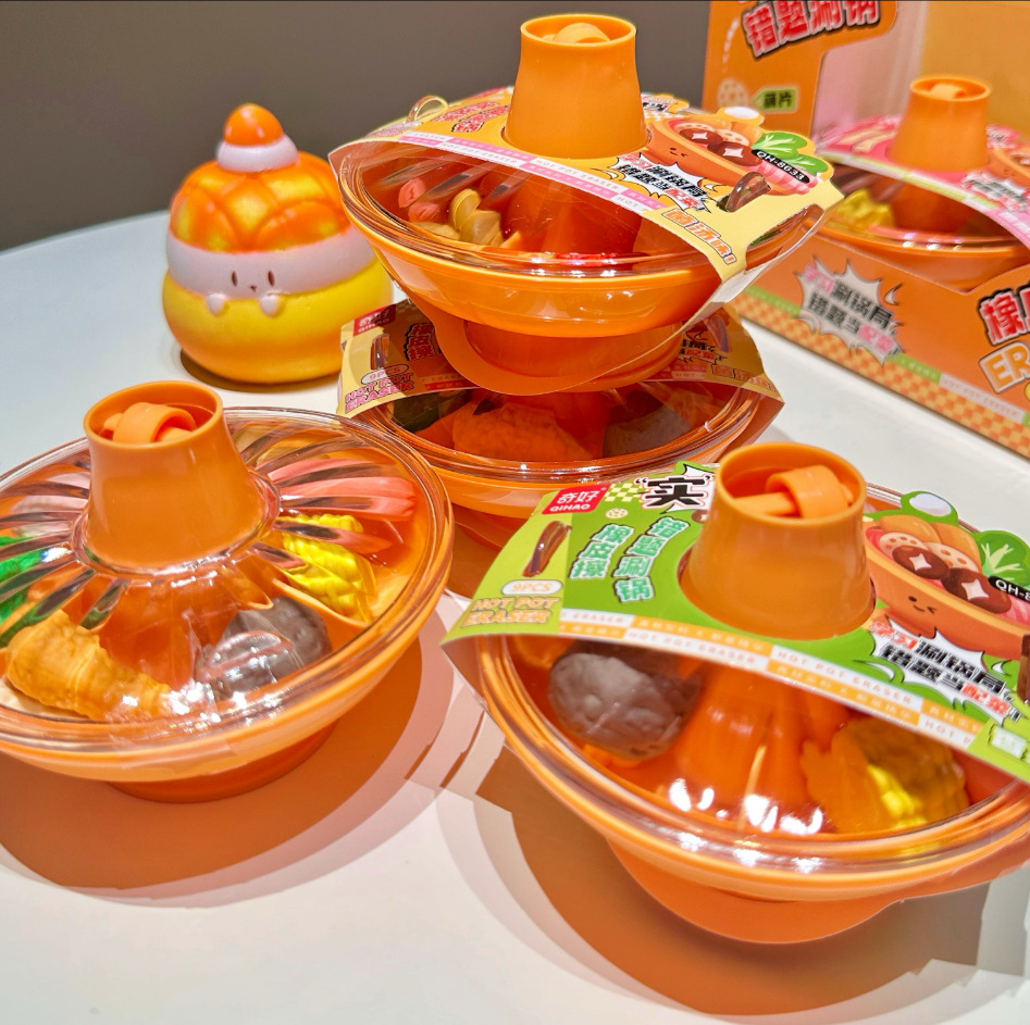 Nuevo problema de la forma de goma de borrar de los niños en el hogar simulación de comida olla caliente borrar horno de borde