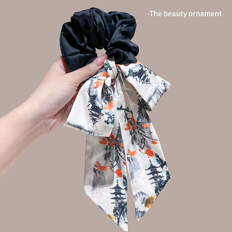 Nuevo estilo chino arco flotante cinturón de cabello de estilo antiguo caligrafía cinturón de cabello de mujer vestido de caballo accesorios de cabello de cuerda