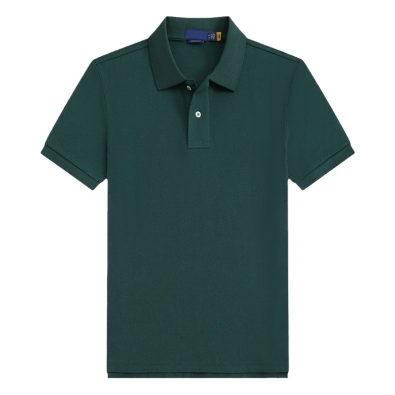 Cross-border Men's Lap Collar Half-sleeved T-shirt Solid Color Cotton plus size Loose Foreign Trade Short-sleeved T-shirt with Collar
