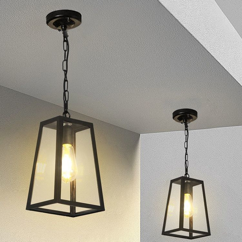 [Lampshade Glass] Outdoor Chandelier Waterproof Outdoor Simple Garden Balcony Lamp Pavilion Grape Rack Courtyard Pavilion