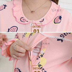 Spring and Autumn Postpartum Cotton Bodysuit Plus Size 200 Lbs Homecoming Nursing Pajama Set Extra Large 300