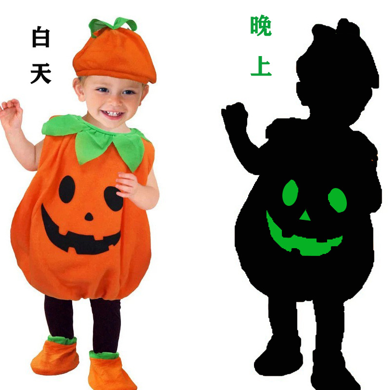 Disfraz de calabaza de Halloween para niños bebé estilo de cosplay traje de rendimiento lindo bebé de calabaza traje de comercio exterior