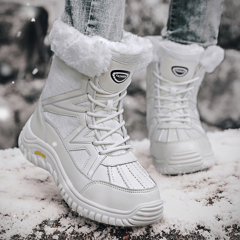 Scarpe da donna in cotone, invernali, alte, adatte a tutte le stagioni, basse, da neve, da donna, più stivali caldi da esterno in velluto_voghion.com