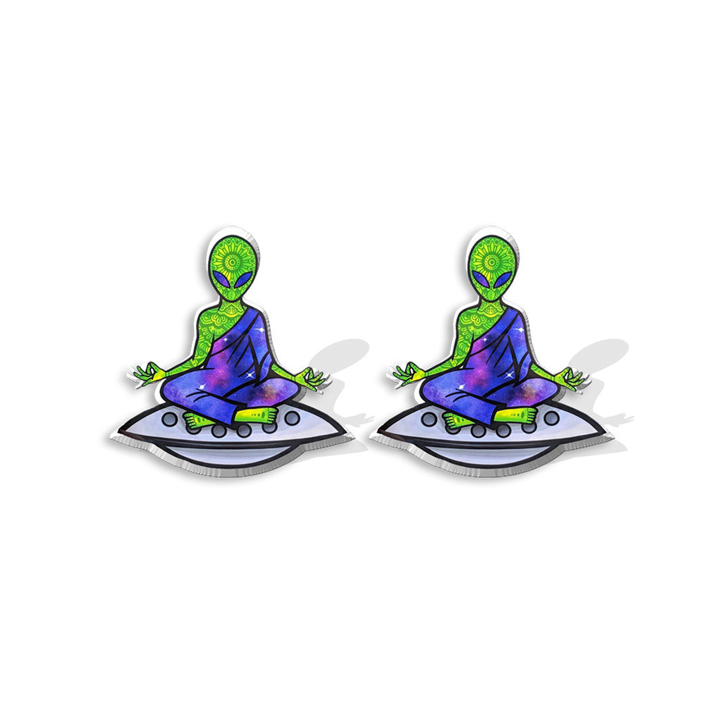 Fashion Alien Plastic Resin Epoxy Women's Ear Studs 1 Pair display picture 3