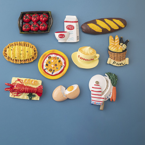 ins wind food playing egg refrigerator magnet simulated food magnet personalized 3d three-dimensional creative magnet decorative magnetic sticker
