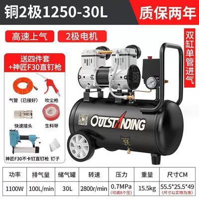 Spray Paint Air Pump, Hava kompressorları - ii-motor-warranty-2-years-direct-replacement-no-repairs-ii-pure-copper-motor-1100w-30l-capacity-f30-nail-gun