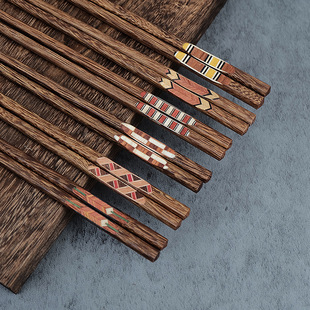 Chicken Wing Wooden Chopsticks Tableware Retro Home Nordic Style High Color Value One-person Chopsticks Solid Wood Chopsticks Factory Wholesale
