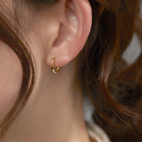 Silver Moebius Silver Earrings Earrings Earrings for Women to Sleep in without Taking Off  New Trendy Earrings