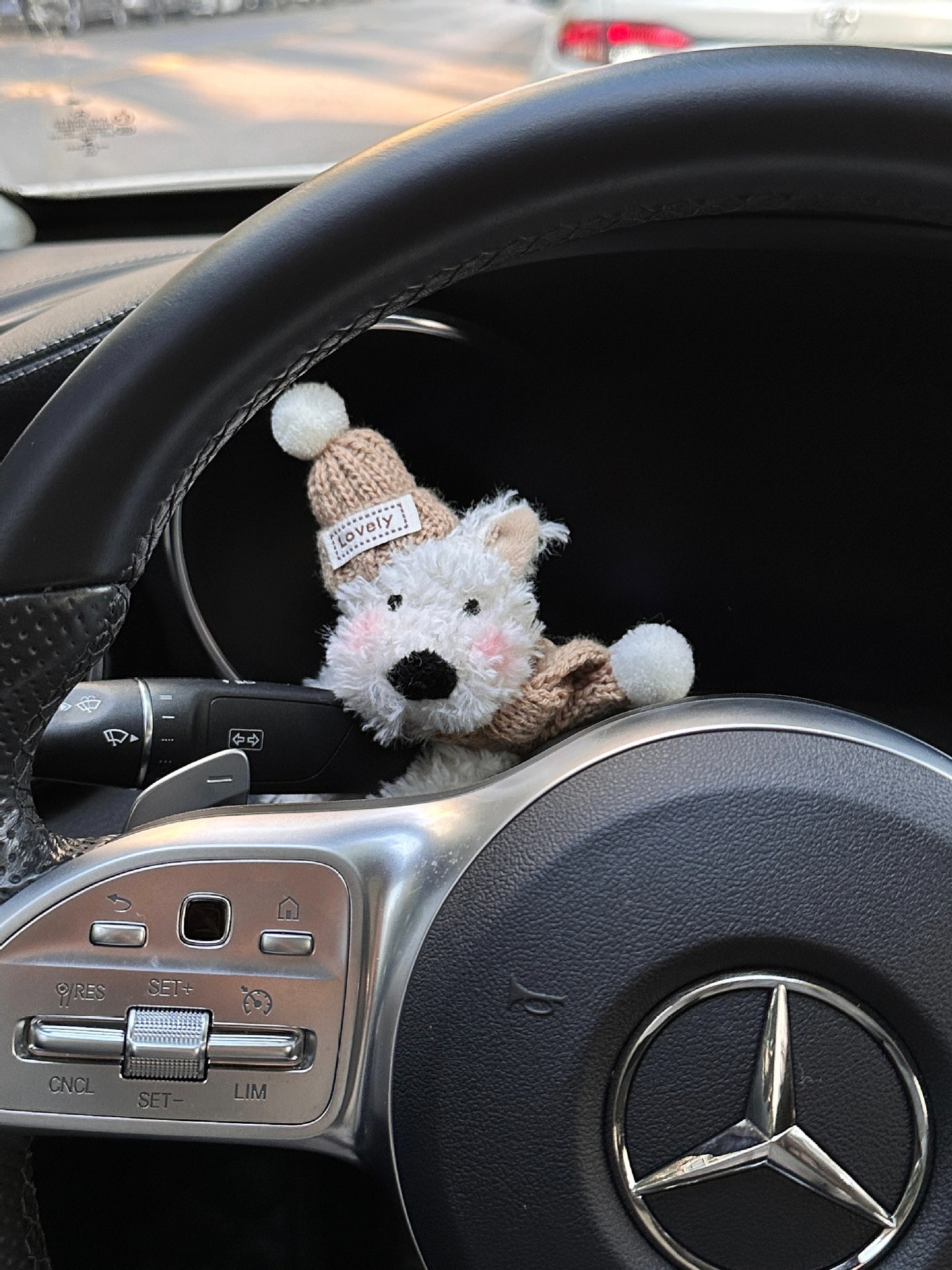 Adornos de la pantalla de control central del automóvil West Highland lindo perro en el automóvil, accesorios de decoración para niñas para muñecas Tesla