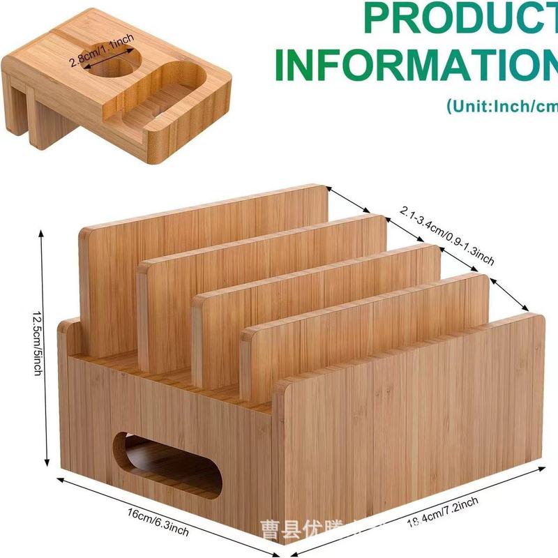 竹制充电ベース充电器デスクトップ拡张ドックリムーバブル収纳ボックス対応携帯电话腕时计タブレットpc|undefined