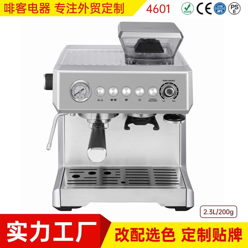 American European Standard Coffee Machine, Italian Semi-Automatic Home-Use Machine with Grinder, Italian Espresso Machine