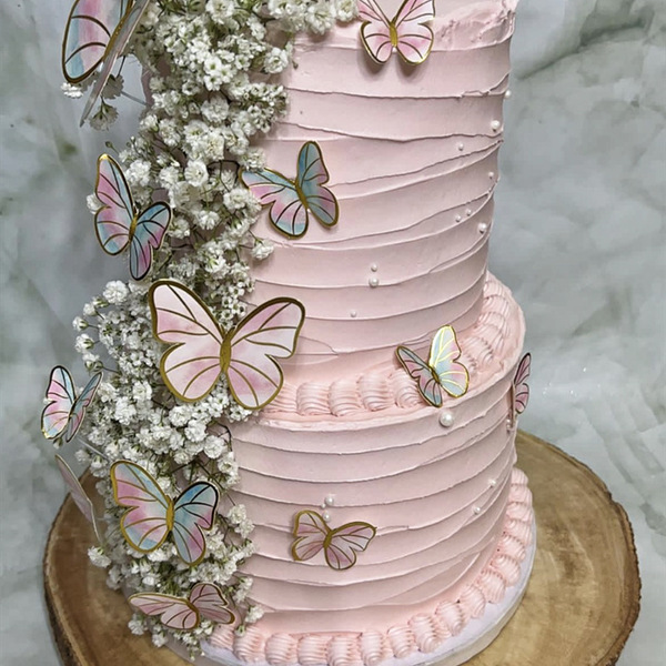 Cross -border net red hot blealing butterfly paper birthday cake…